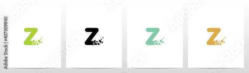 Letter Eroded Into Leaf Letter Logo Design Z
