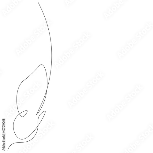 Butterfly fly line drawing, vector illustration