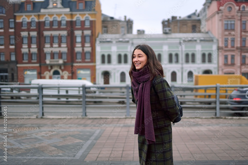 Happy smiling brunette woman Happy smiling brunette woman