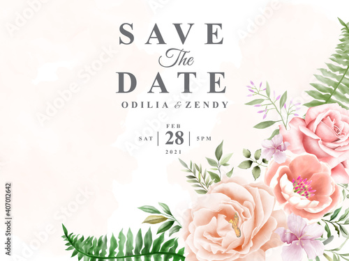 beautiful and elegant floral hand drawn wedding invitation card templates