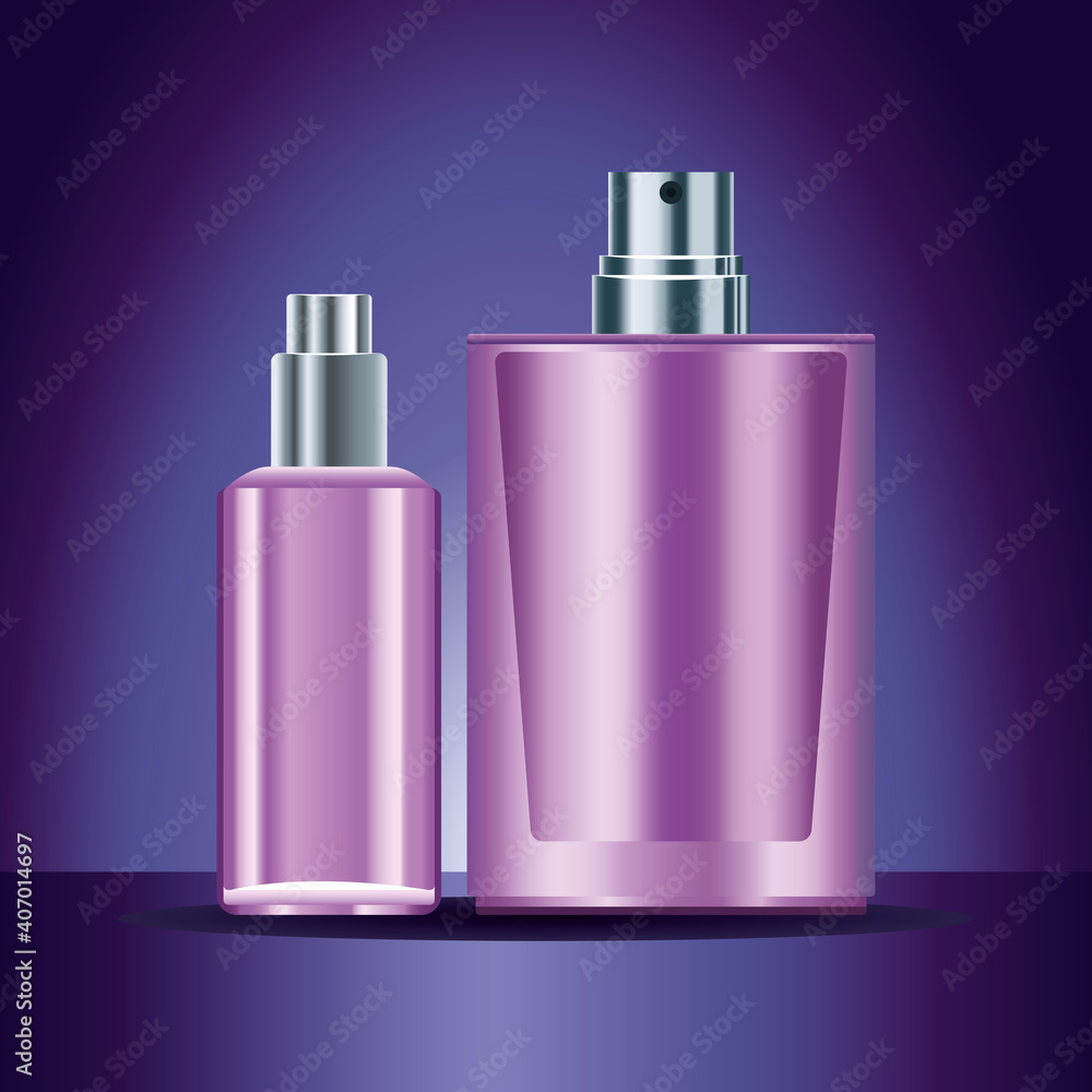 two purple skin care bottles products icons two purple skin care bottles products icons