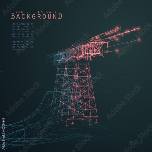 Background image of a bridge. Vector abstract perspective composition