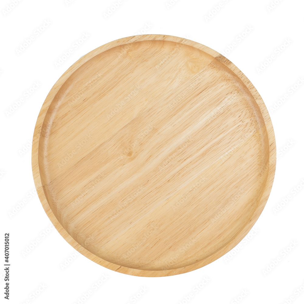 wooden plate for food isolated on white background.concept Handcraft cooking utensils wooden plate for food isolated on white background.concept Handcraft cooking utensils