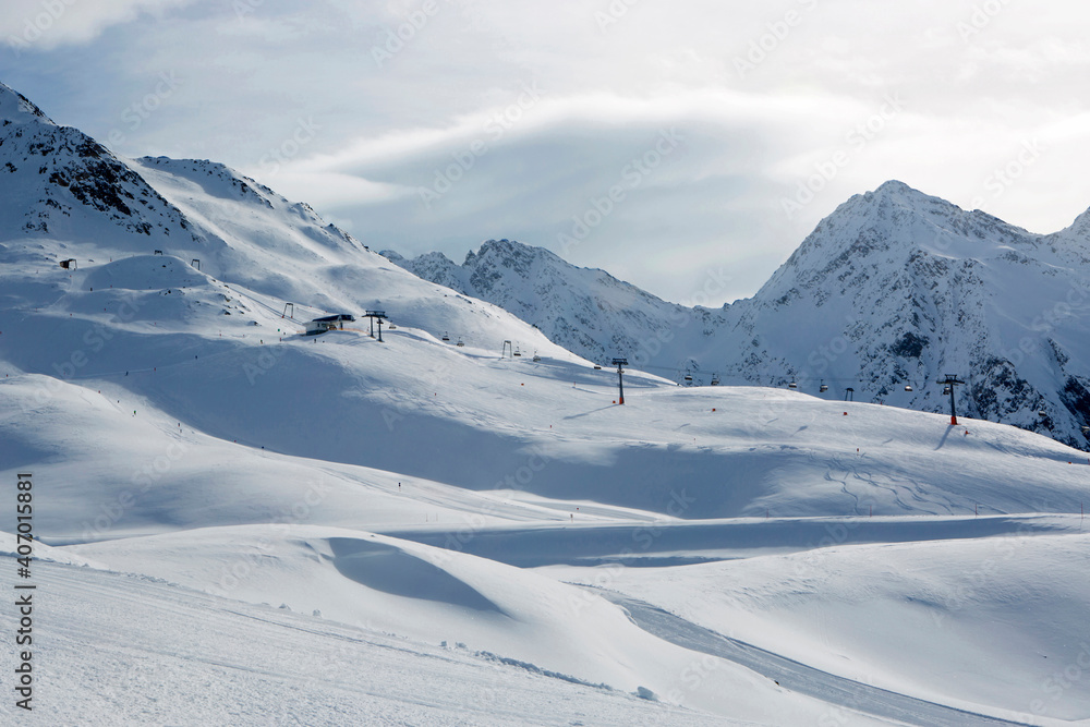 Ski run in Austrian Alps