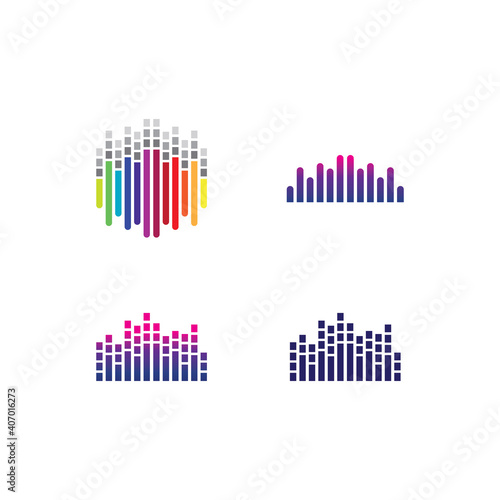 Sound waves vector illustration music icon logo equalizer