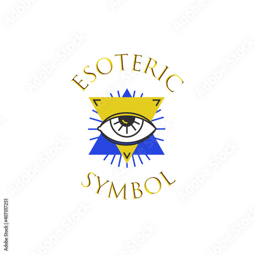 Mystical geometry astrology esoteric symbol - linear alchemy astrology esoteric, occult, philosophical sign.