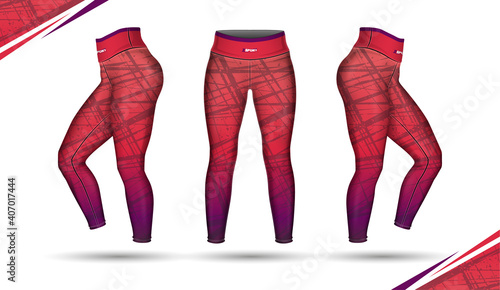 Leggings pants training fashion illustration vector with mold