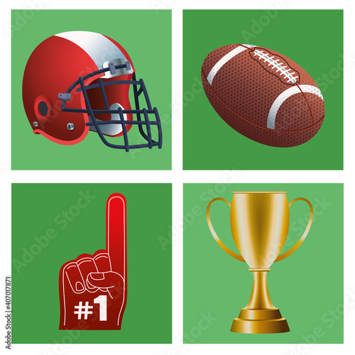 bundle of four super bowl set icons