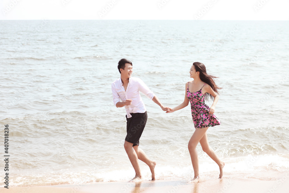 Portrait of a young Couple on seaside