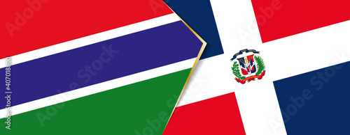 Gambia and Dominican Republic flags, two vector flags.