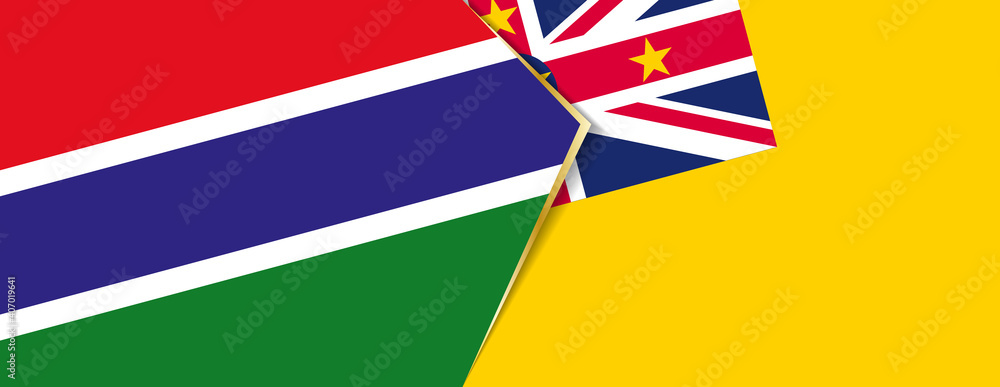 Gambia and  Niue flags, two vector flags.