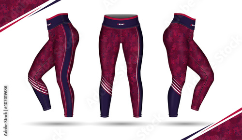 Leggings pants training fashion illustration vector with mold