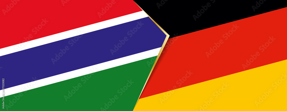 Gambia and Germany flags, two vector flags. Gambia and Germany flags, two vector flags.