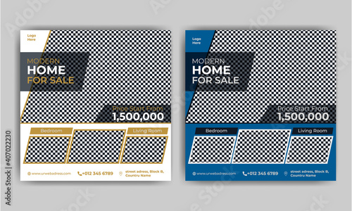 real estate and development social media post template.