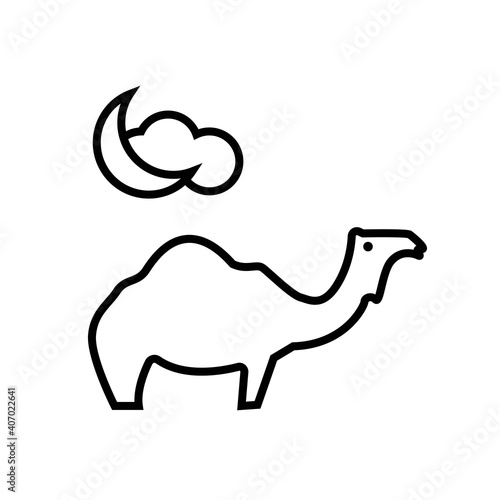 camel icon line style vector for your design