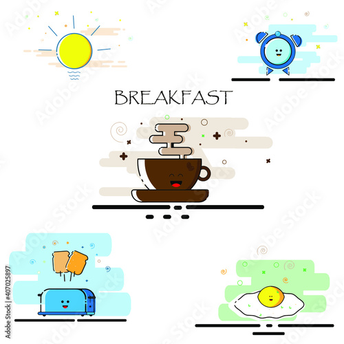 mbe style illustration Breakfast