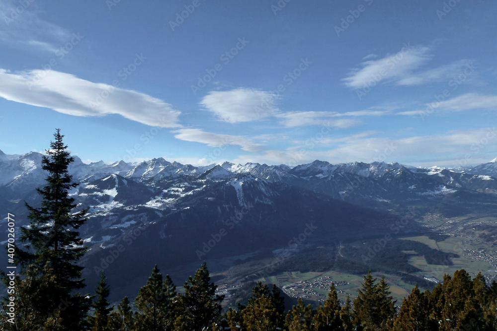 Winter hiking tour to Hoher Frassen mountain, Raggal, Austria
