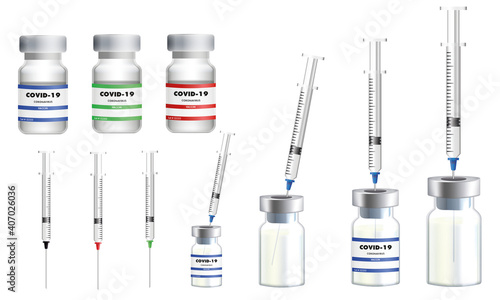 Vaccin COVID 19 flacons et seringues