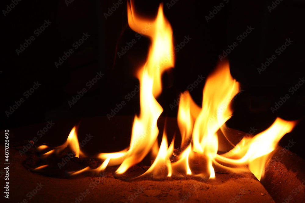Fototapeta premium fire in fireplace