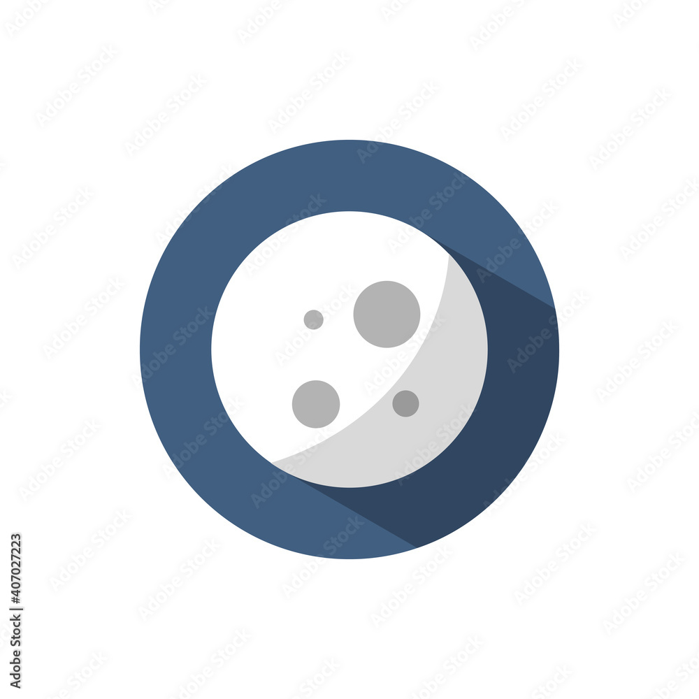 Moon phase. Full moon. Flat icon on a circle. Weather vector illustration Moon phase. Full moon. Flat icon on a circle. Weather vector illustration