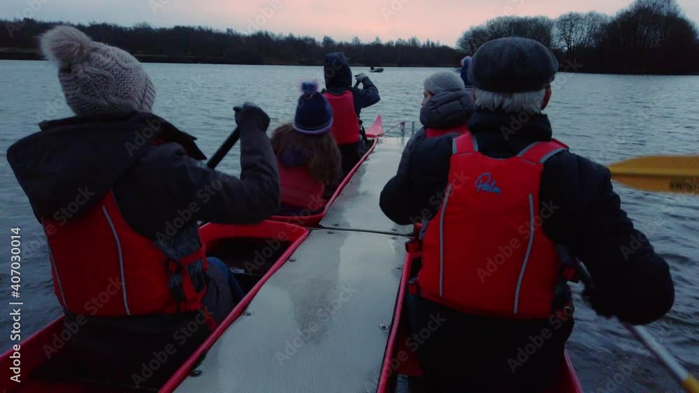 Paddle canoeing in kayak on water in kayak during sunset sunrise 3 Paddle canoeing in kayak on water in kayak during sunset sunrise 3
