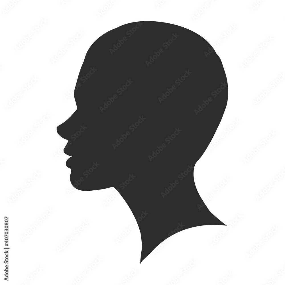 Beautiful Girl Face Silhouette, Vector illustration. girl profile vector sketch illustration