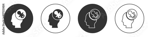 Black Baby dummy pacifier icon isolated on white background. Toy of a child. Circle button. Vector.