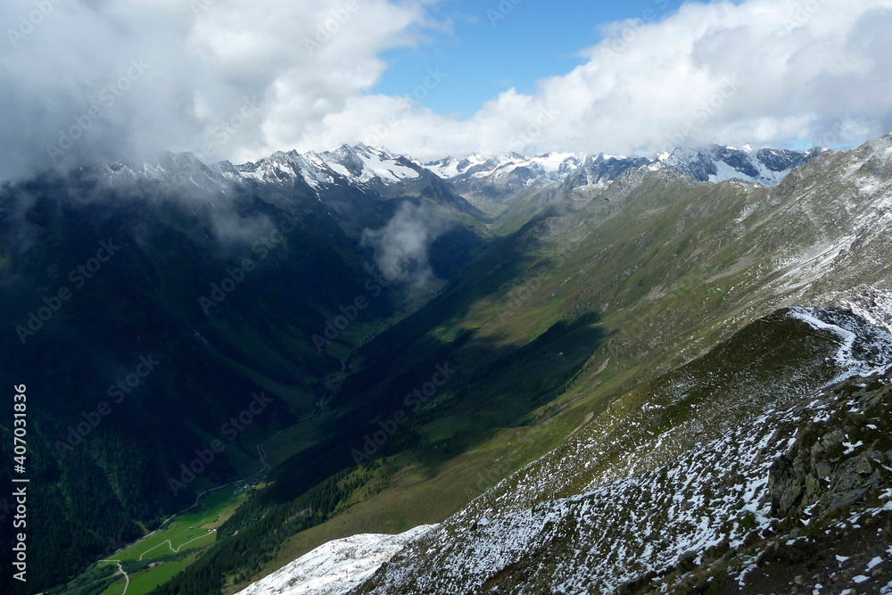 Stubai high-altitude hiking trail in Tyrol, Austria