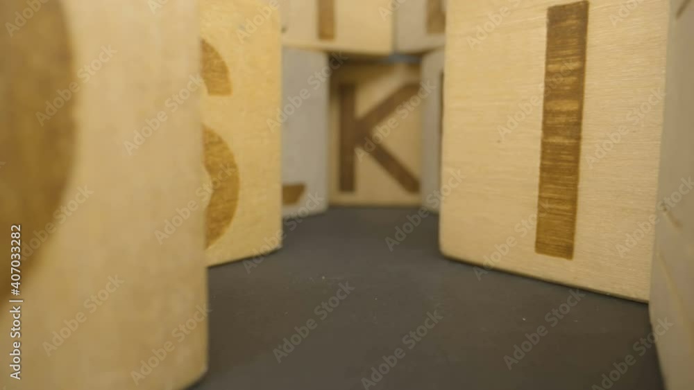 The letter blocks standing on the table inside the room in Estonia The letter blocks standing on the table inside the room in Estonia