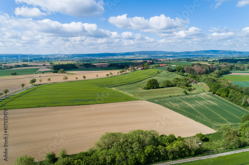 Luftaufnahme von einer ländlichen Gegend in Niedersachsen, Deutschland