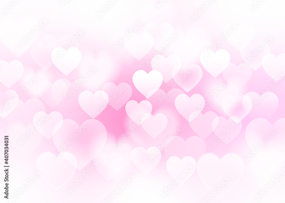 Hearts. Heart bokeh on pink color background for Valentine Day or for love scene or for Christmas festival or for wallpaper.