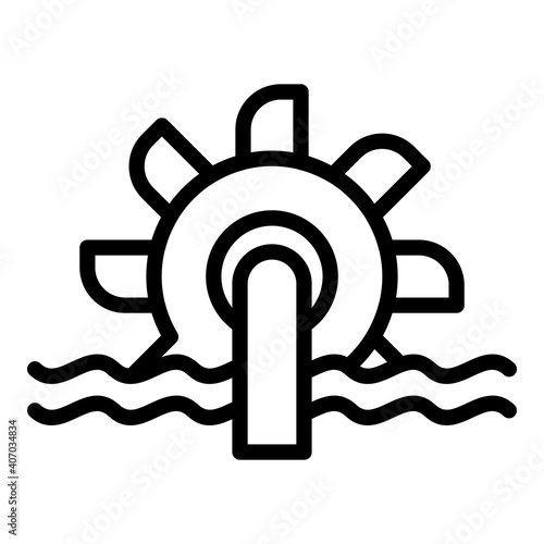 Hydro power wheel icon. Outline hydro power wheel vector icon for web design isolated on white background