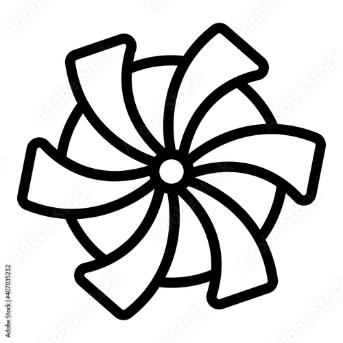 Hydro power thermal windmill icon. Outline hydro power thermal windmill vector icon for web design isolated on white background