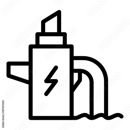 Hydro power reactor icon. Outline hydro power reactor vector icon for web design isolated on white background