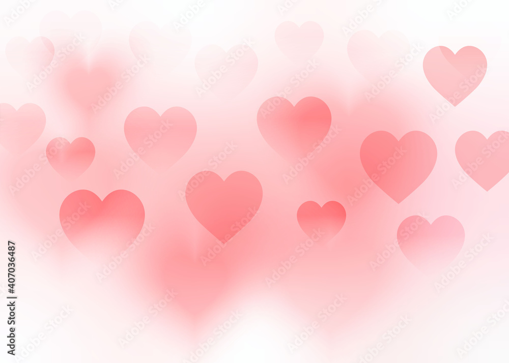 Hearts. Heart bokeh on pink color background for Valentine Day or for love scene or for Christmas festival or for wallpaper.