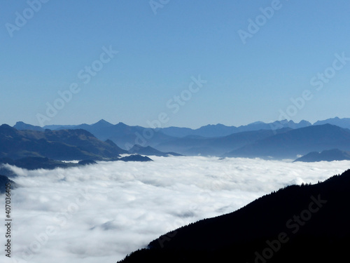 Grosser Traithen mountain crossing to Kleiner Traithen mountain, Bavaria, Germany photo