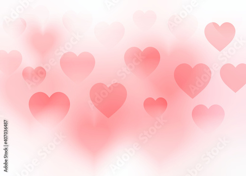 Hearts. Heart bokeh on pink color background for Valentine Day or for love scene or for Christmas festival or for wallpaper.