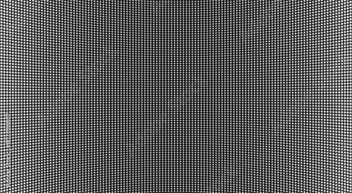 Led screen texture. Lcd display with dots. TV pixeled background. Analog digital monitor. Electronic diode effect. Monochrome television videowall. Projector grid template. Vector illustration.