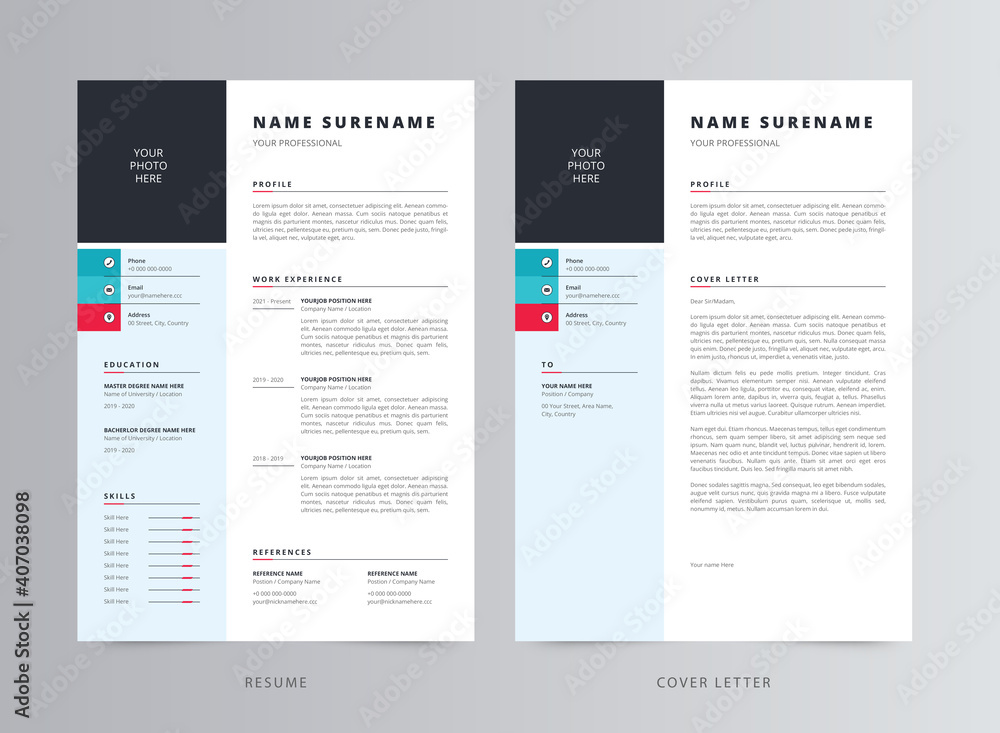 Professional Resume/CV and Cover Letter Template Design