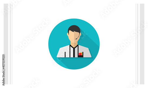 Referee flat icon vector template, Soccer icon concepts, Creative design