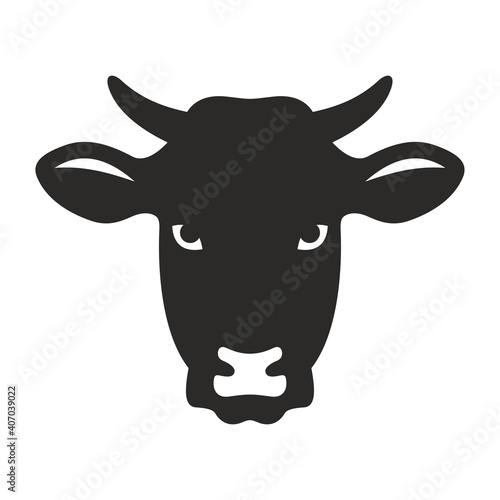 Bull icon. Farm animal. Vector icon isolated on white background.