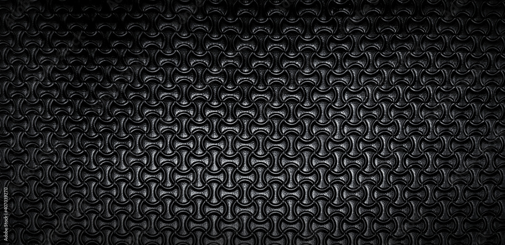 Black rubber seamless pattern for background or wall. Textured of floor or geometric wallpaper and Art line concept.