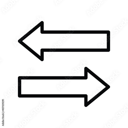 Right and Left road sign line icon