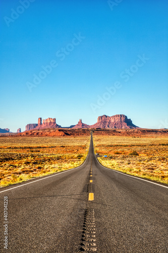 Road to Monument Valley during a Sunny Day, Border of Utah and Arizona