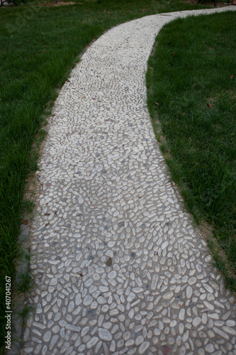 Portrait of a Pebble footpath high quality photo