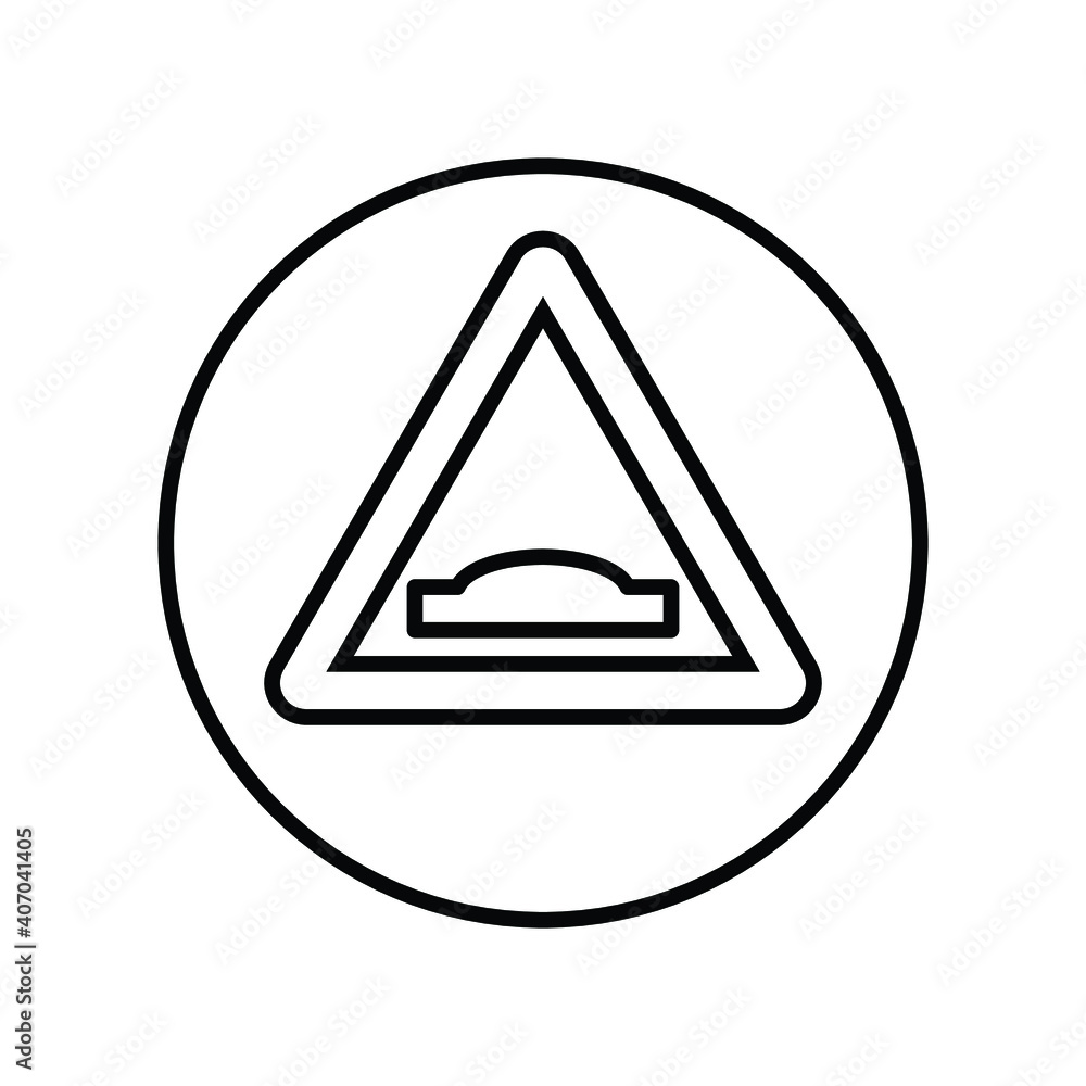 Bumpy road warning triangle sign line icon Bumpy road warning triangle sign line icon