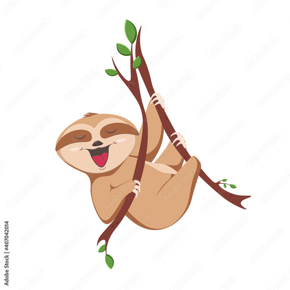 Fototapeta premium Cute baby sloth. Can be used for cards, flyers, posters, t-shirts.