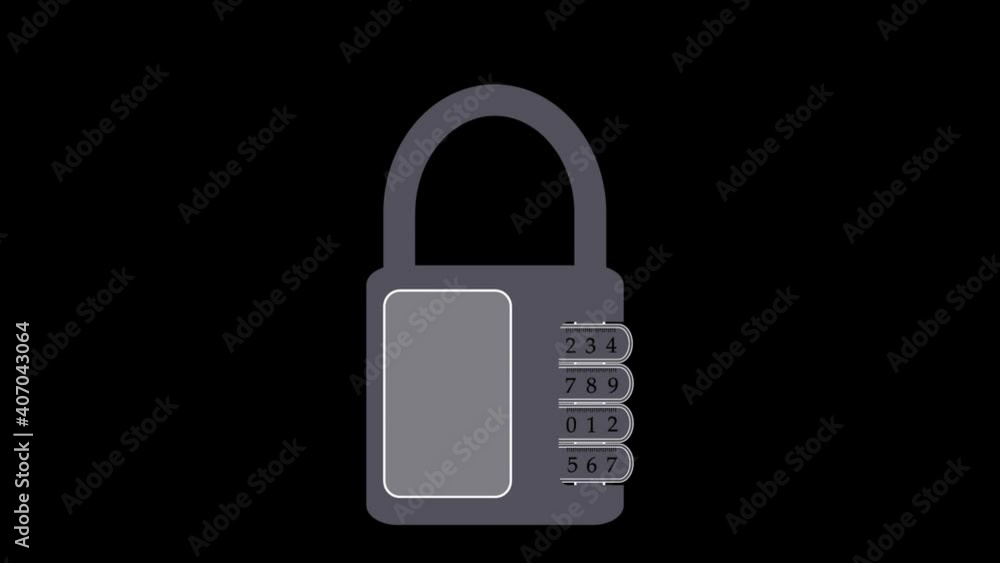 Animated lock with numbers on a blank background. Animated lock with numbers on a blank background.