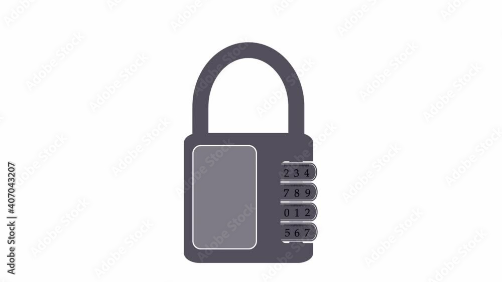 Animated lock with numbers on a white background. Animated lock with numbers on a white background.
