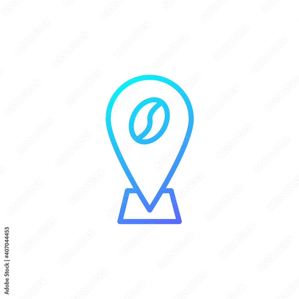 Cafe location icon. Icon for cafe and restaurant in blue gradient style. Cafe location icon. Icon for cafe and restaurant in blue gradient style.